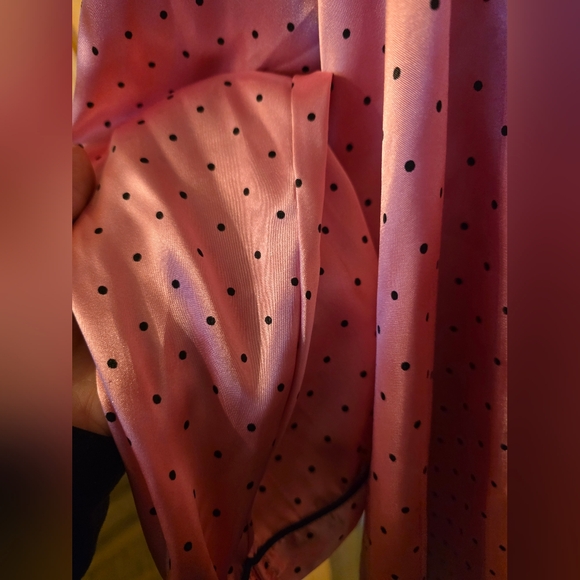VS PINK pajama Set. Bright Pink With Black Polka Dots. Plus Size 2x. Never Worn. - Picture 5 of 11